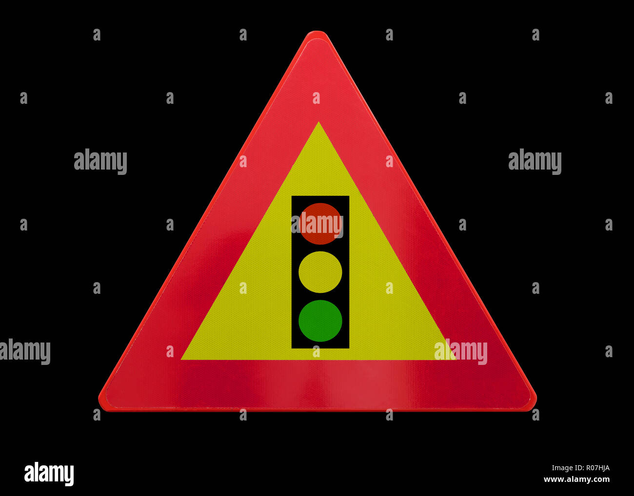 Panneau de circulation isolés - trafic léger règlement - sur noir Banque D'Images
