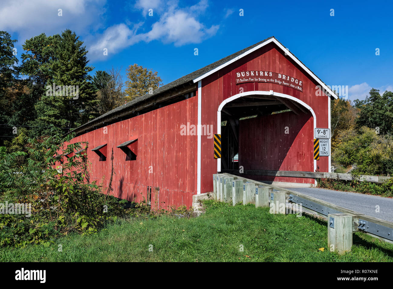 Buskirk Covered Bridge, New York, USA. Banque D'Images