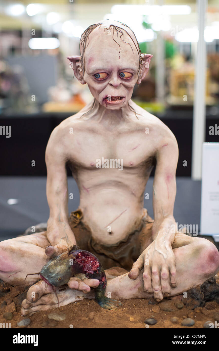 Un gâteau de Gollum du seigneur des anneaux sur l'écran lors de l'International, Gâteau Sugarcraft Décoration de gâteau, et la montrer, à la NEC, Birmingham. Banque D'Images