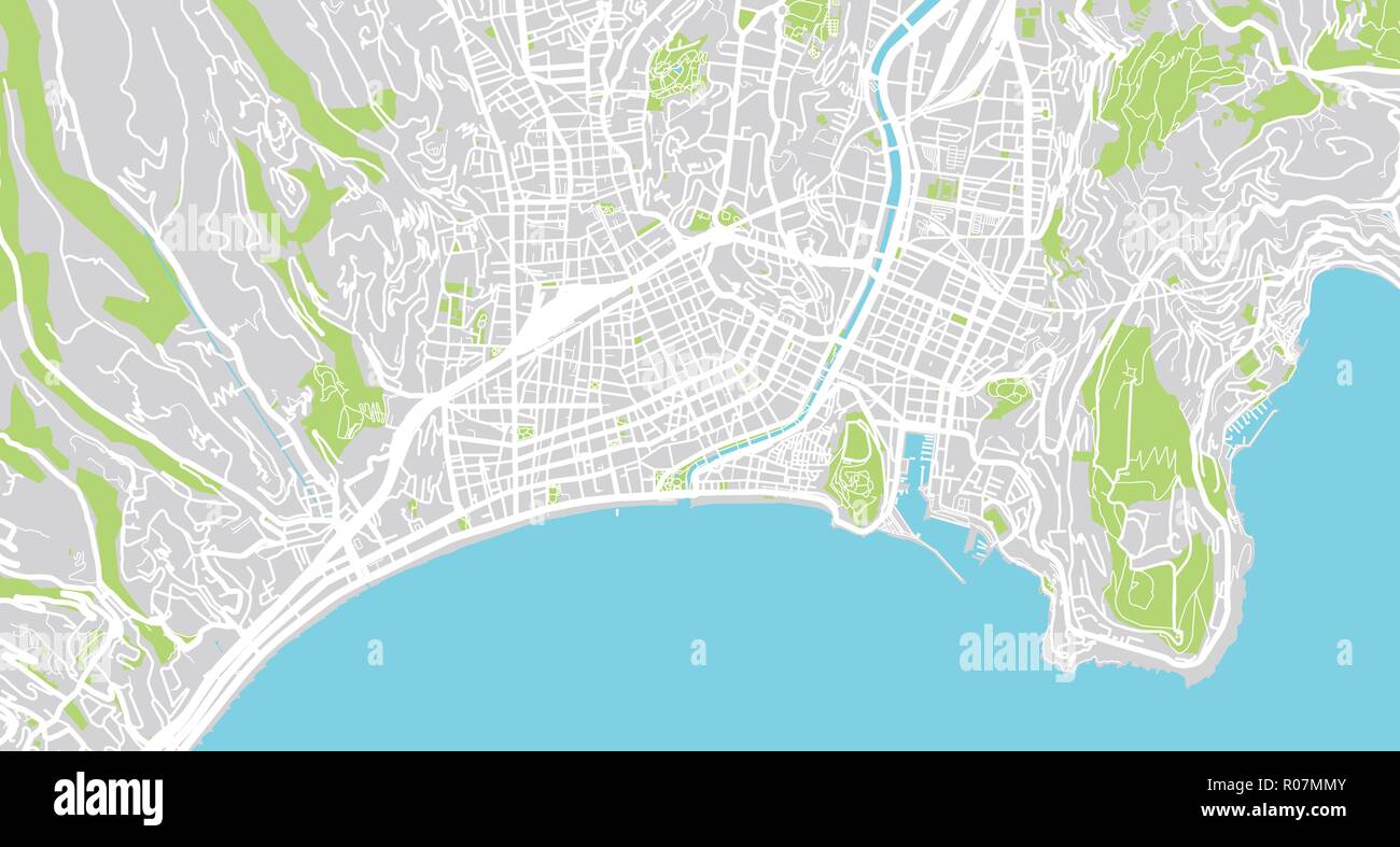 Vecteur urbain plan de la ville de Nice, France Image Vectorielle Stock -  Alamy