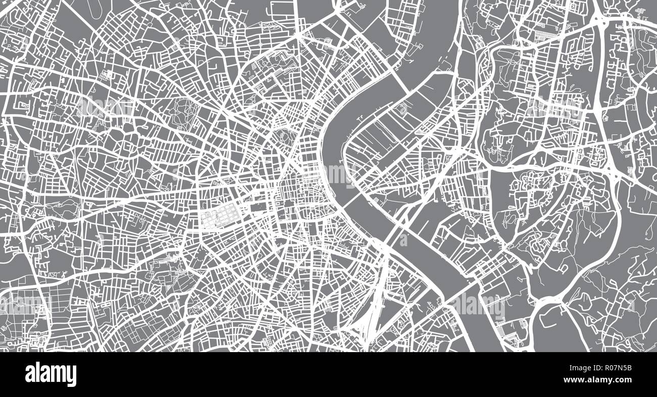 Vecteur urbain plan de la ville de Bordeaux, France Illustration de Vecteur