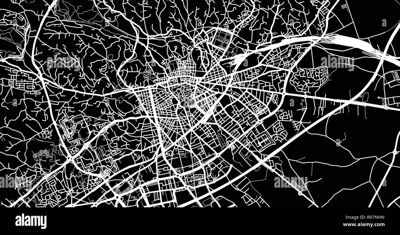 Vecteur urbain plan de la ville de Nîmes, France Illustration de Vecteur