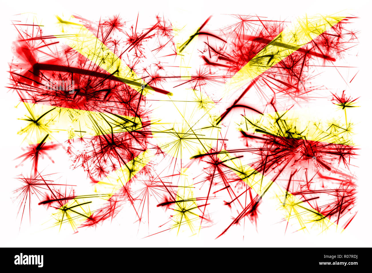 Macédoine drapeau mousseux d'artifice. Nouvelle année 2019 et fête de Noël concept Banque D'Images