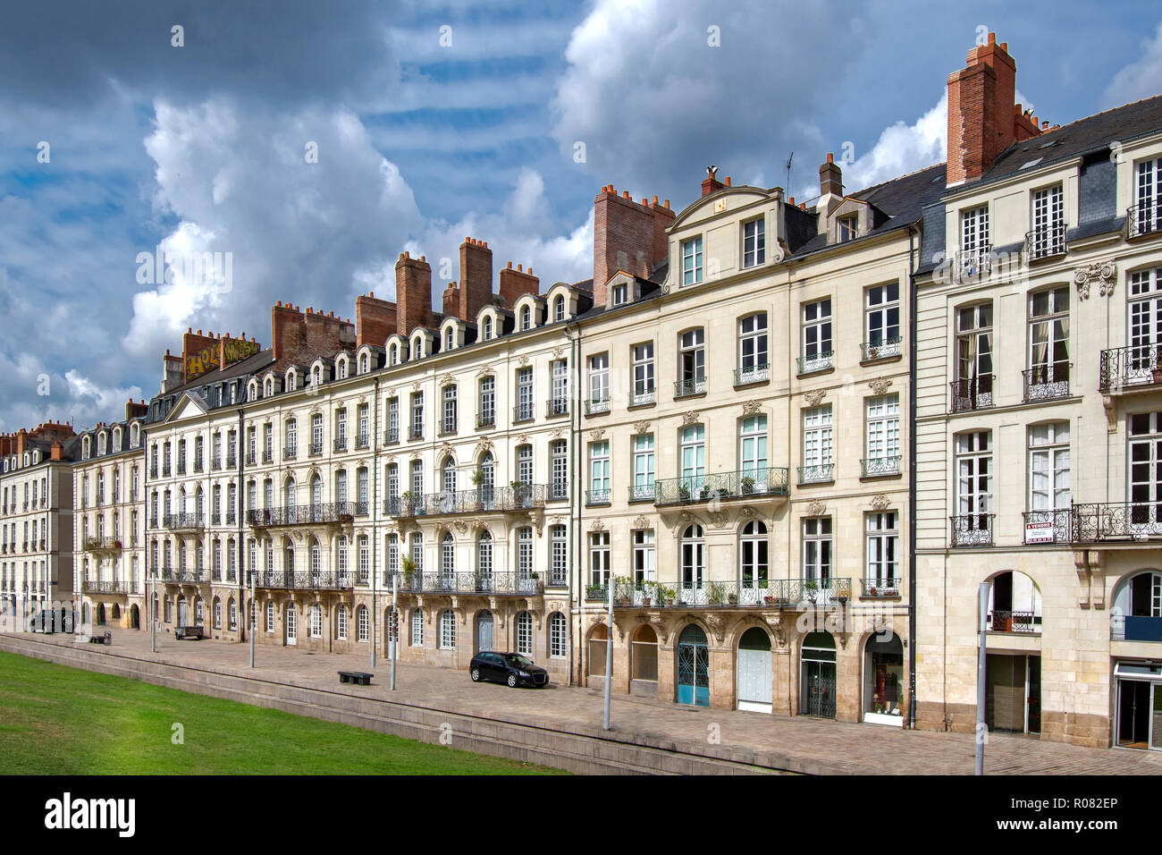 Vue en perspective des bâtiments à Nantes Banque D'Images