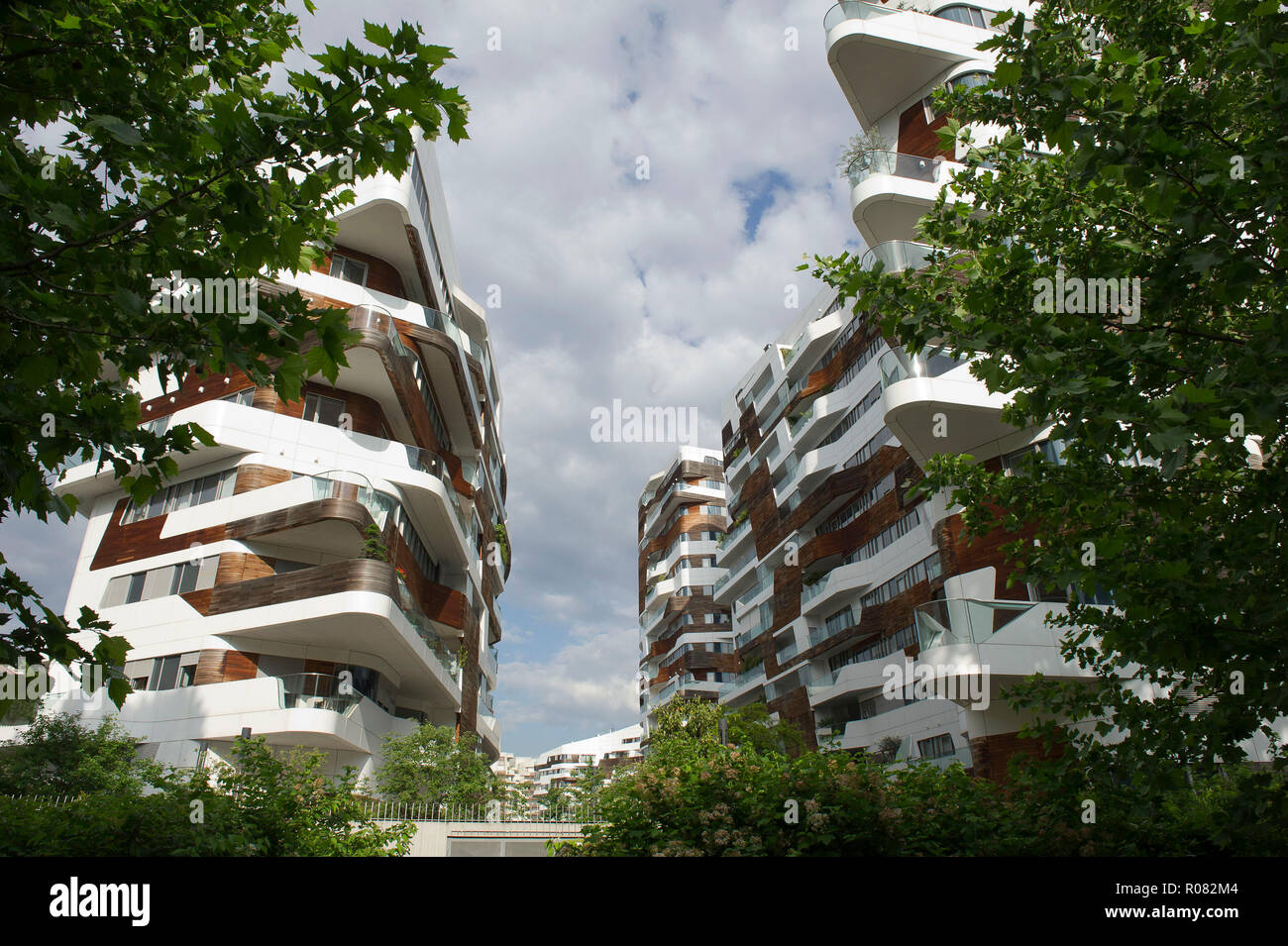 L'Europe. L'Italie. La Lombardie. Milan. Dans le district de gratte-ciel Citylife, résidence conçue par Zaha Hadid Banque D'Images