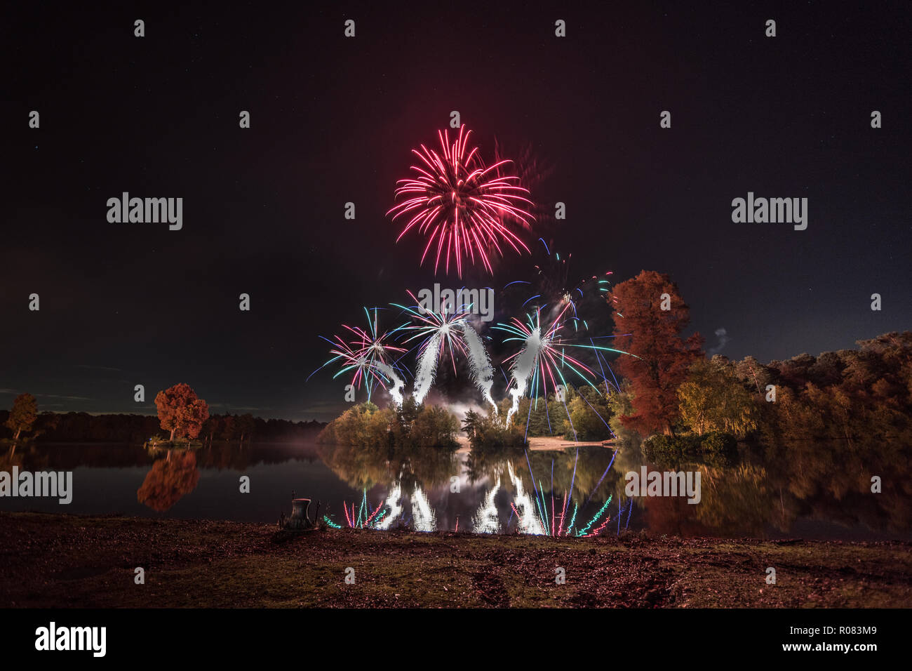 Hawley Lake Fireworks Banque D'Images