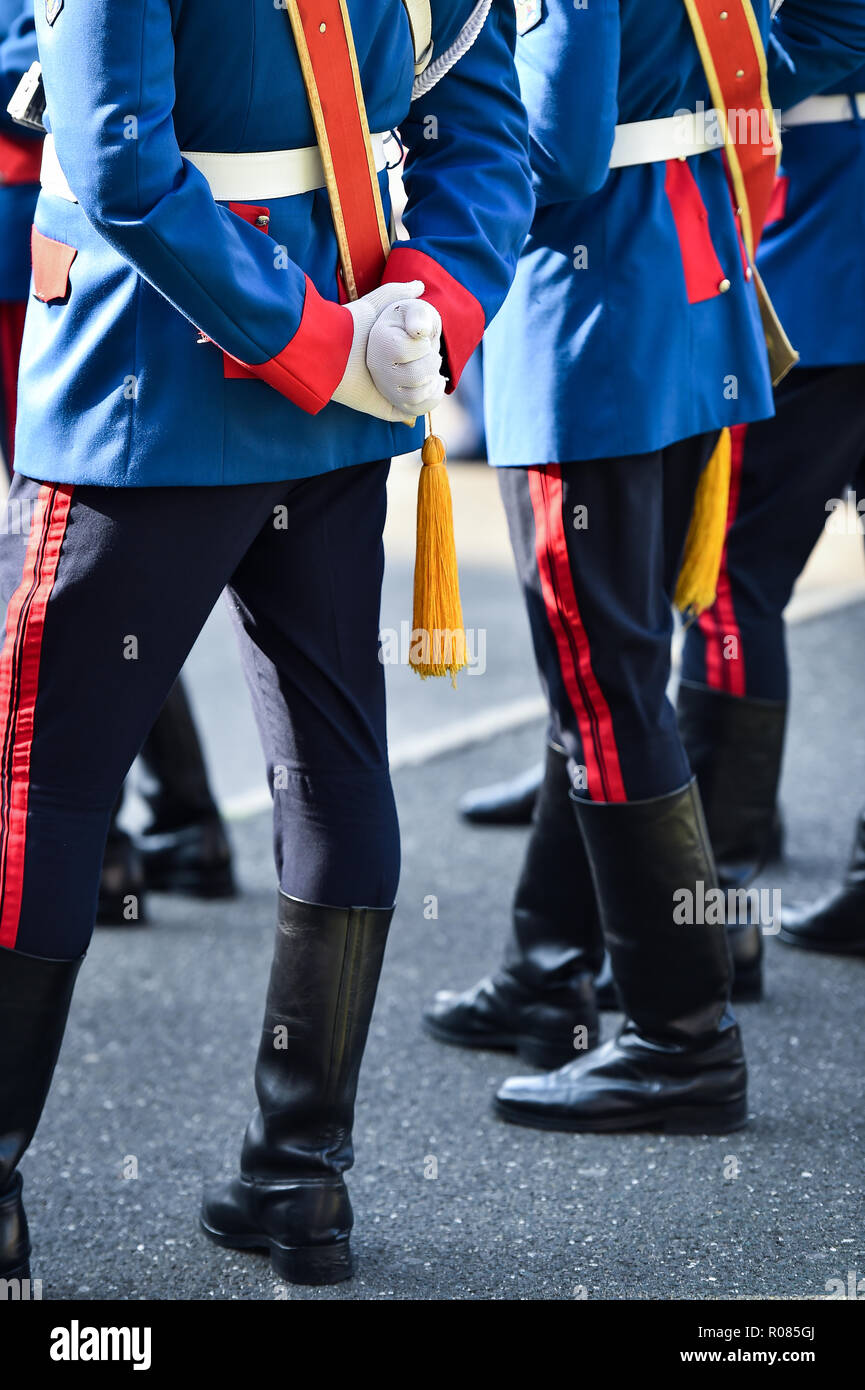 Des soldats d'un programme national de garde d'honneur lors d'une cérémonie militaire Banque D'Images