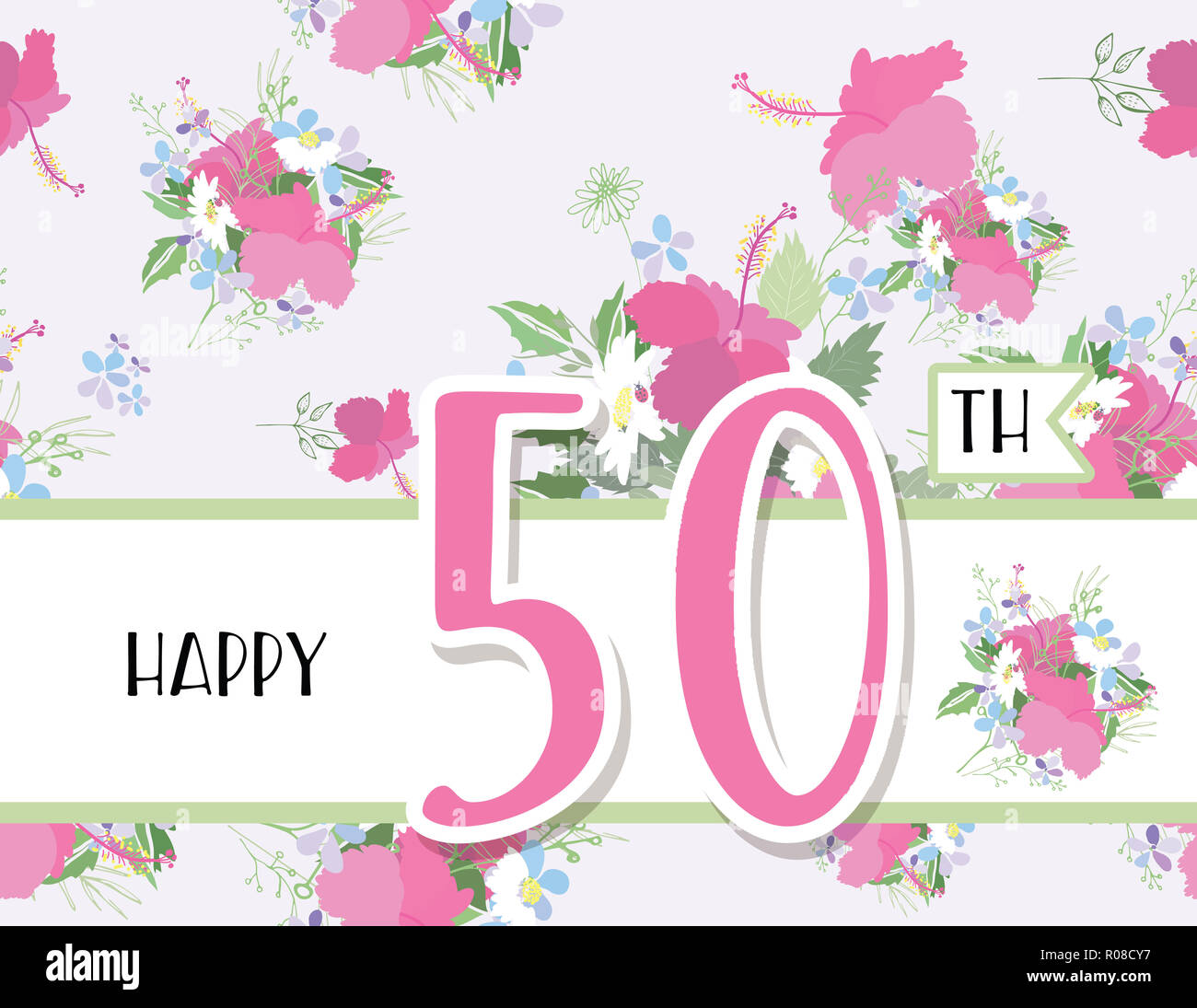 Carte De Voeux Pour Anniversaire Anniversaire La Composition De Fleurs Pour Un Evenement Illustration Photo Stock Alamy