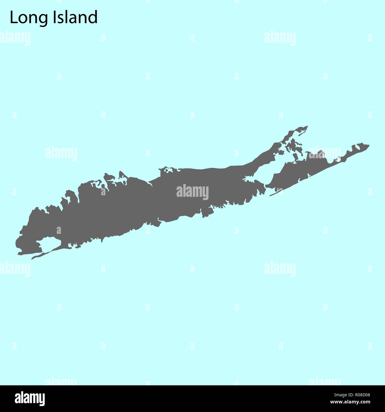 Carte de haute qualité de Long Island est l'île de United States Illustration de Vecteur