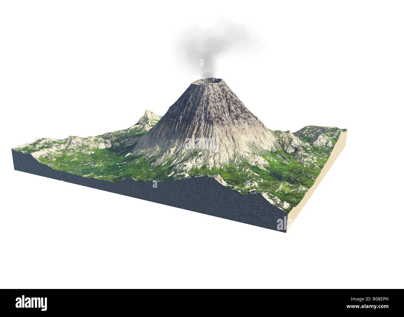 Illustration numérique de pièces d'un volcan Banque D'Images
