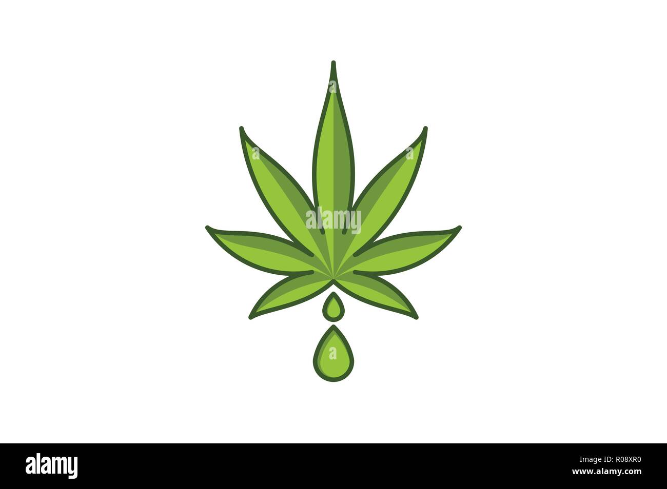 Feuille de Cannabis et Marijuana goutte eau logo design Illustration de Vecteur