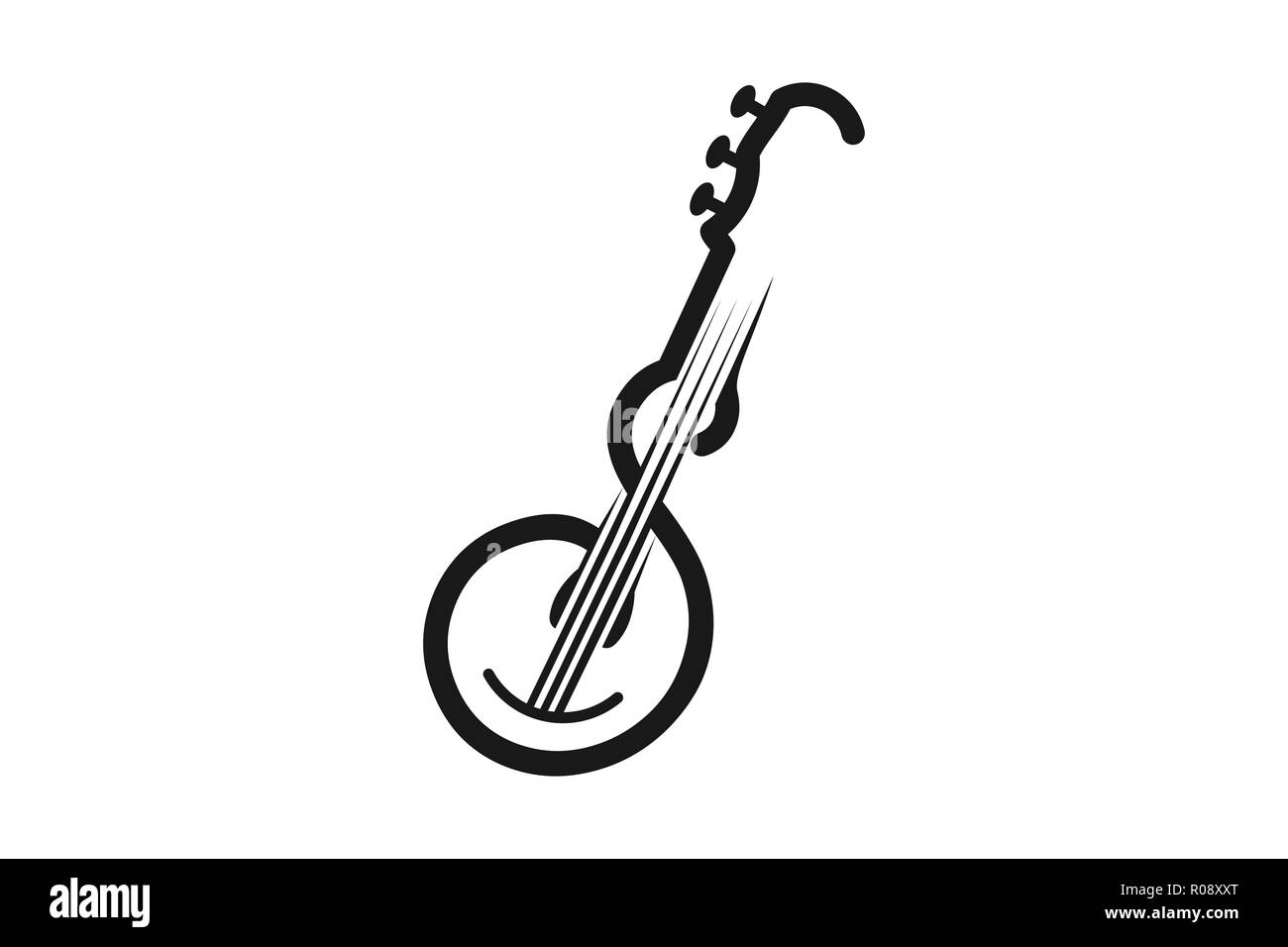 Lettre S guitare instrument de musique et l'inspiration de conception de logo Illustration de Vecteur