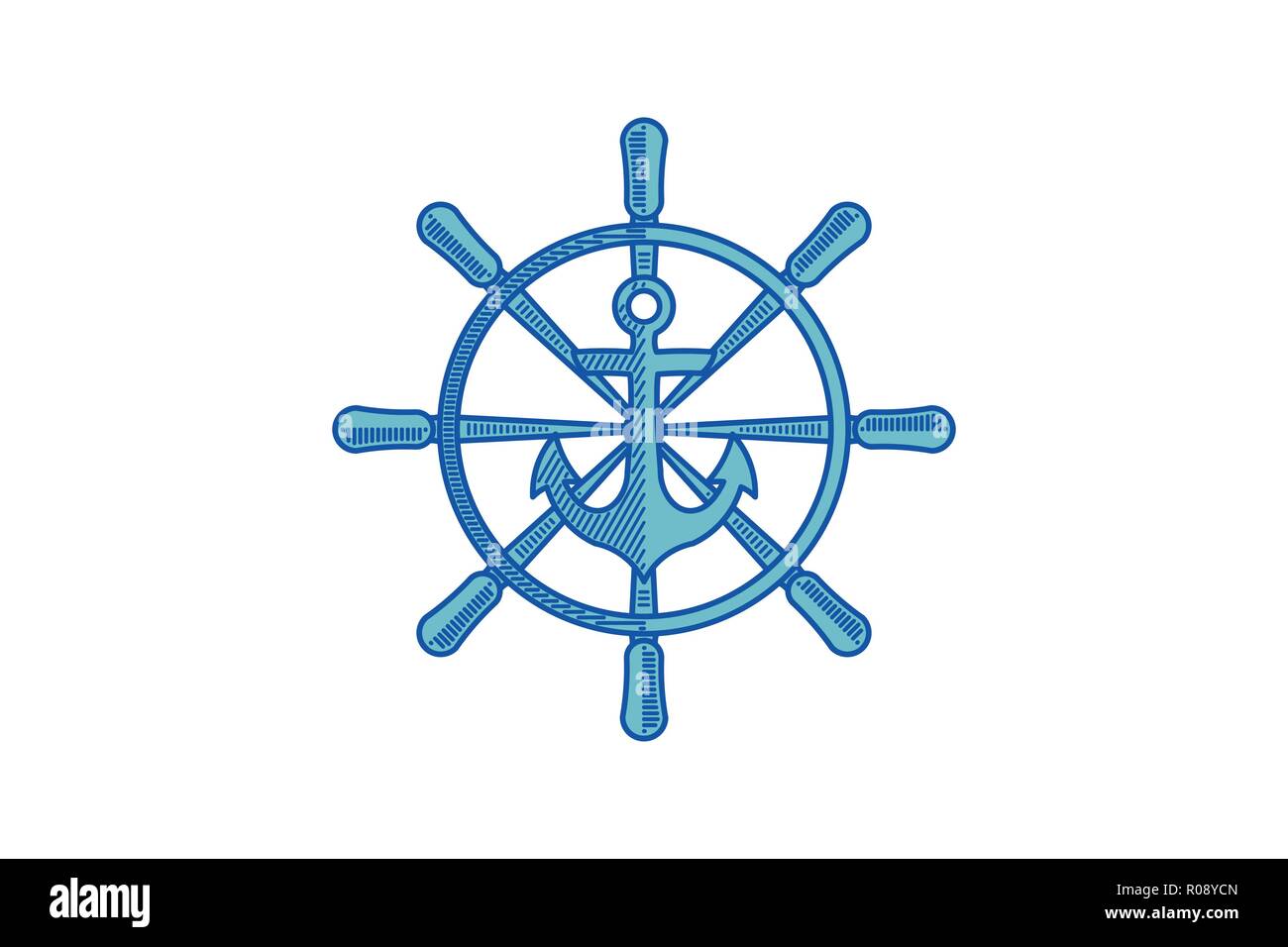 L'ancre et nautique, maritime et restaurant de fruits de mer, dessins de logos Inspiration isolé sur fond blanc Illustration de Vecteur