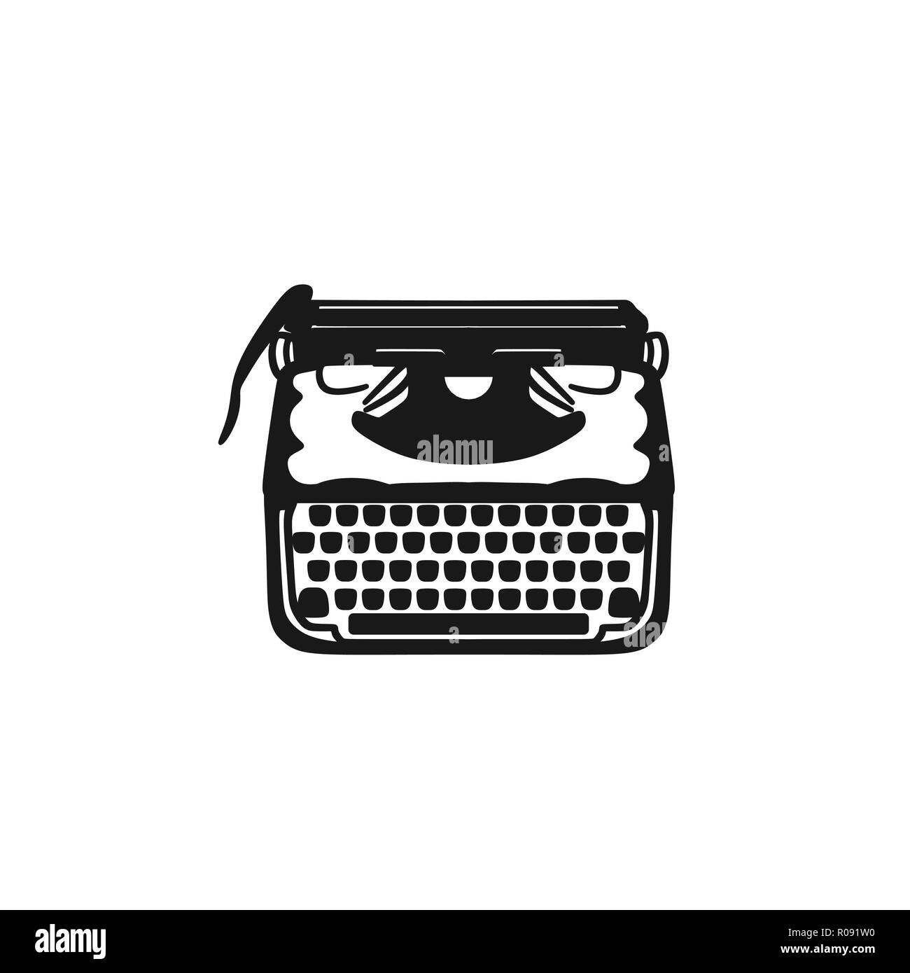 Vieille machine à écrire logo design inspiration Illustration de Vecteur