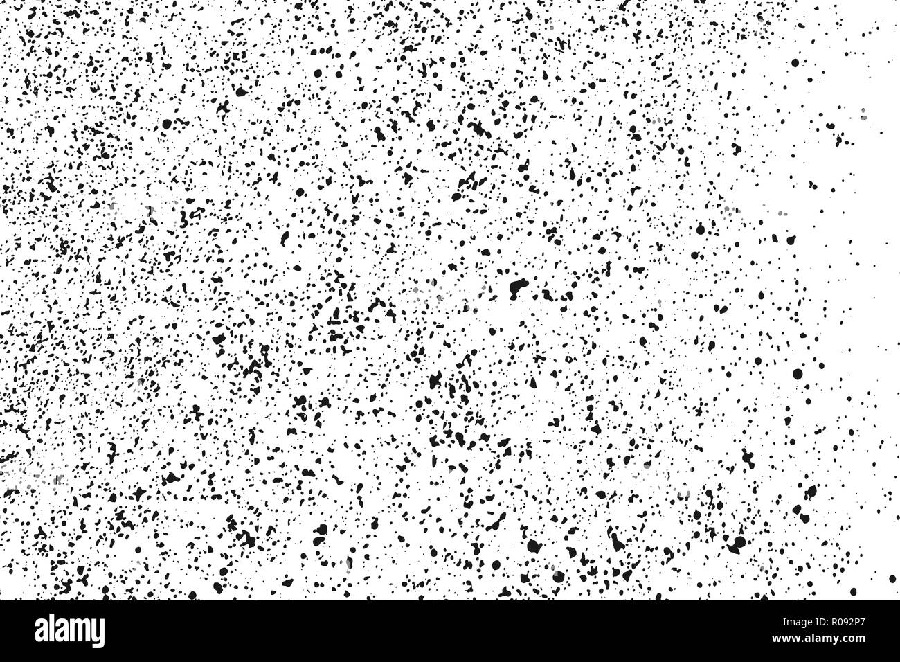Texture granuleuse noir isolé sur fond blanc. Incrustation de poussières. Bruit sombre granules. Éléments de conception vectorielle, illustration, eps 10. Banque D'Images