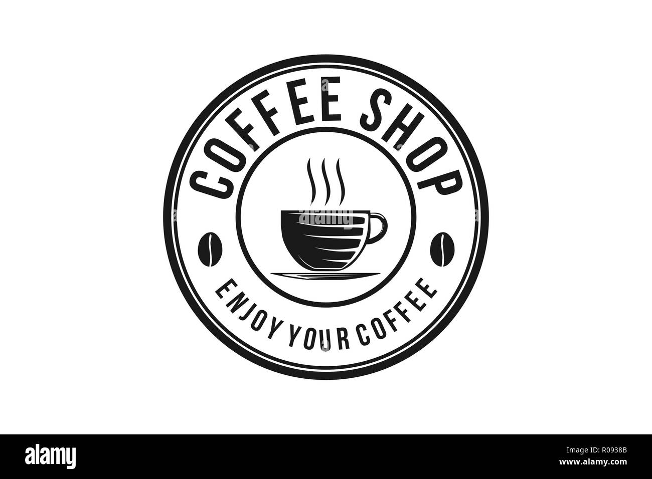 Des boissons au café à la vapeur et tasse à café, café dessins de logos Inspiration isolé sur fond blanc Illustration de Vecteur