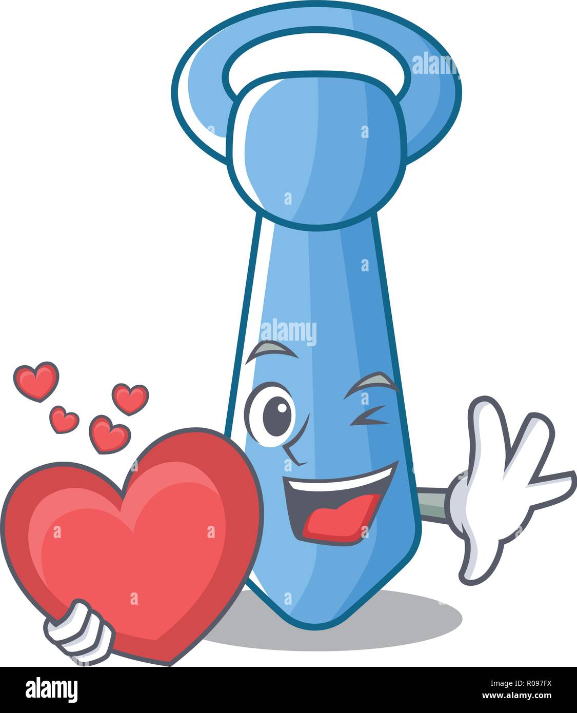 Avec rayures cravate homme de cœur dans l'icône cartoon Image Vectorielle  Stock - Alamy