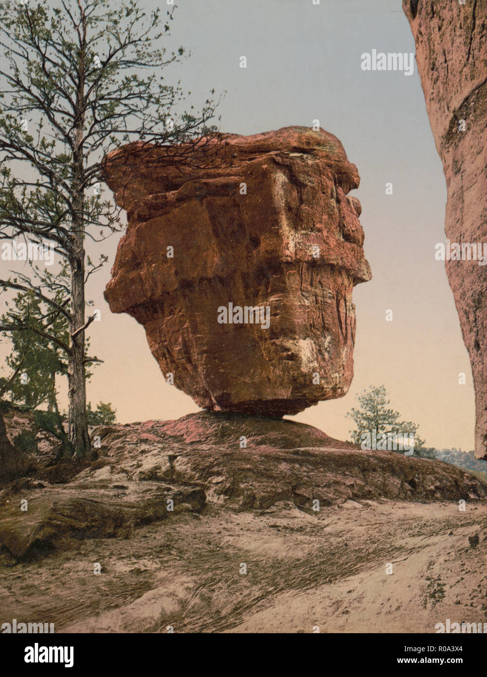 L'équilibrage de géant, de rochers de grès Le Jardin des Dieux, Colorado Springs, Colorado, USA, William Henry Jackson pour Detroit Publishing Company, 1905 Banque D'Images