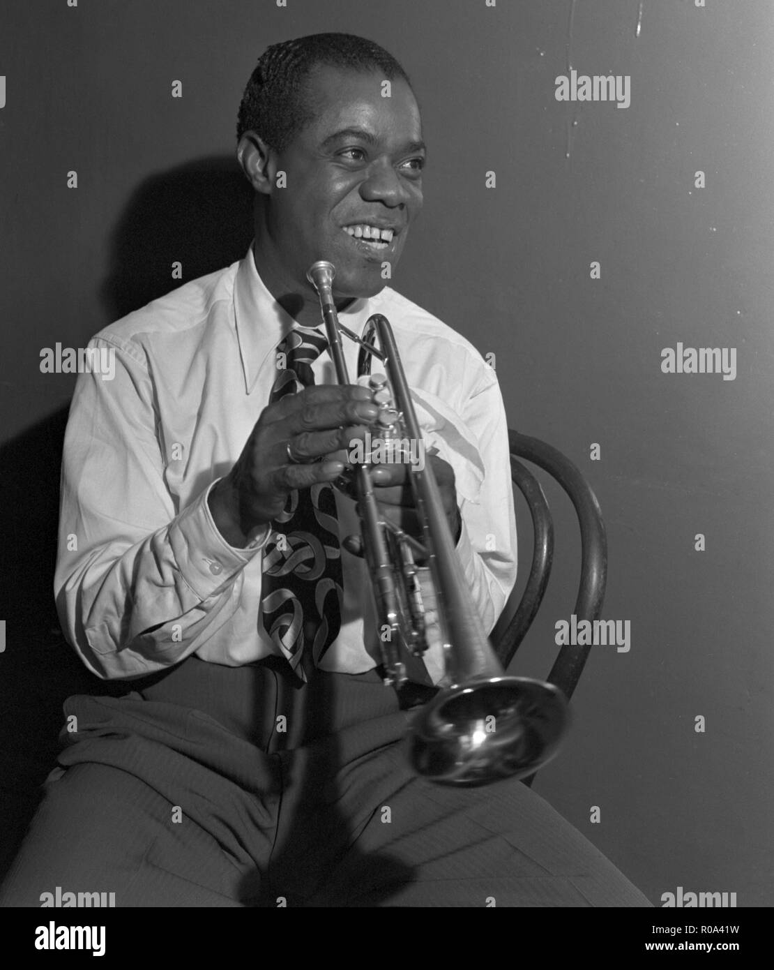 Louis Armstrong, le jazz américain interprète, Aquarium, New York City, New York, USA, William P. Gottlieb Collection, Juillet 1946 Banque D'Images