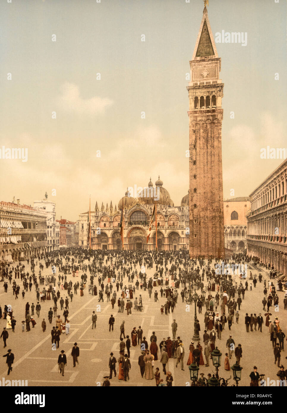 Les concerts, Place Saint Marc, Venise, Italie, Photochrome, Imprimer, Detroit Publishing Company, 1900 Banque D'Images