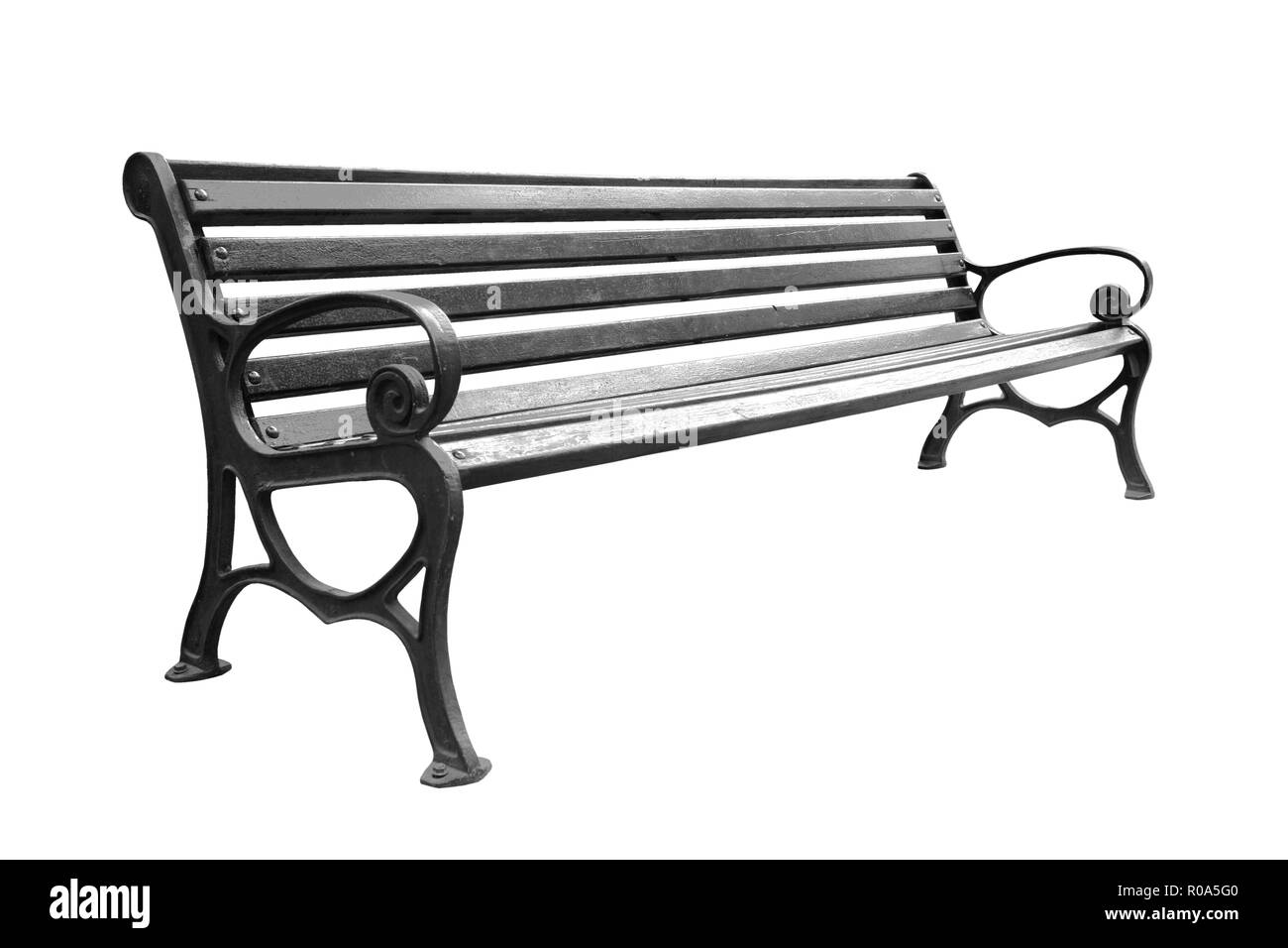 Banc de parc isolé sur fond blanc Banque D'Images