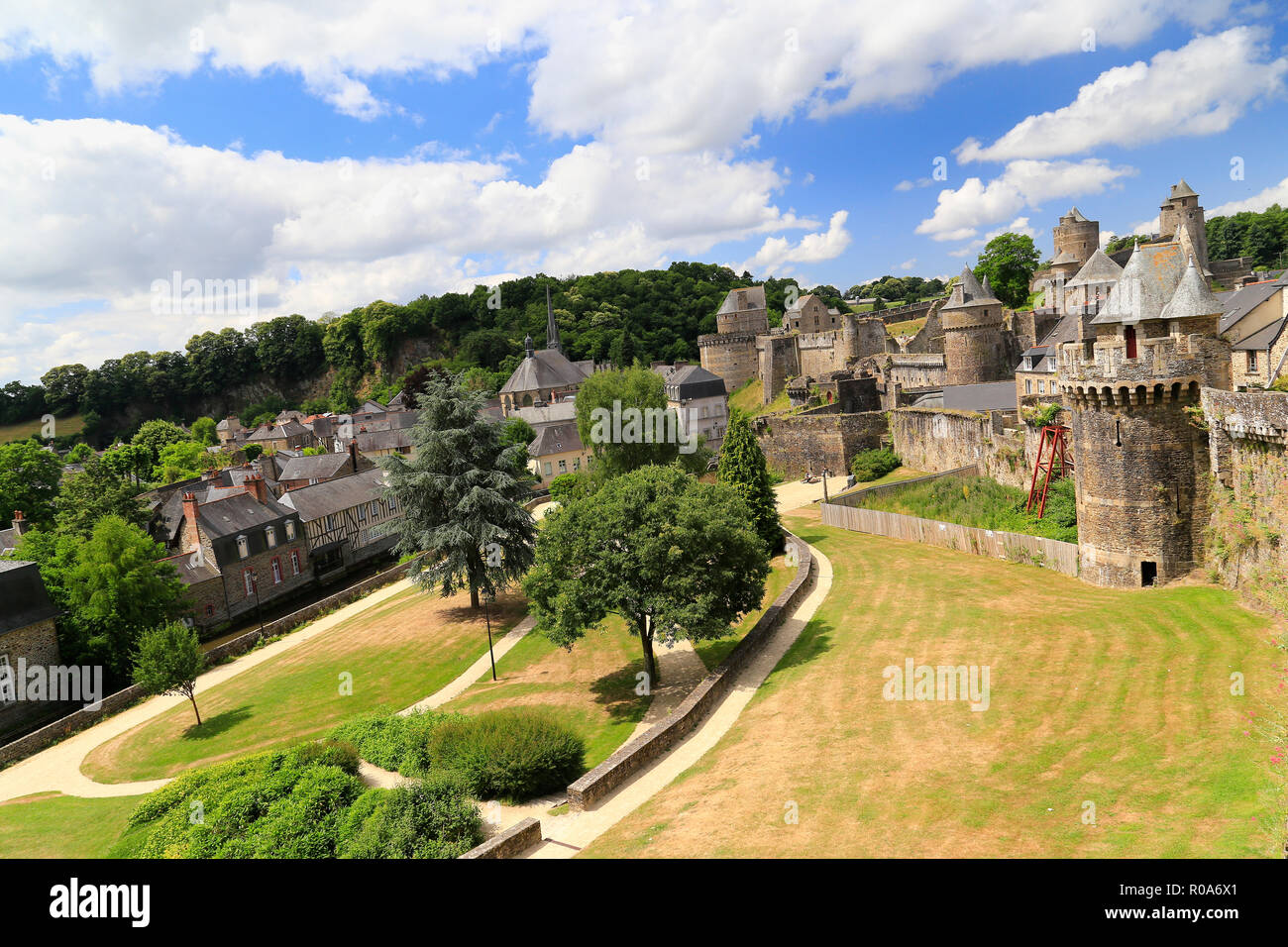 Fougères - Cité médiévale en Bretagne, France Banque D'Images