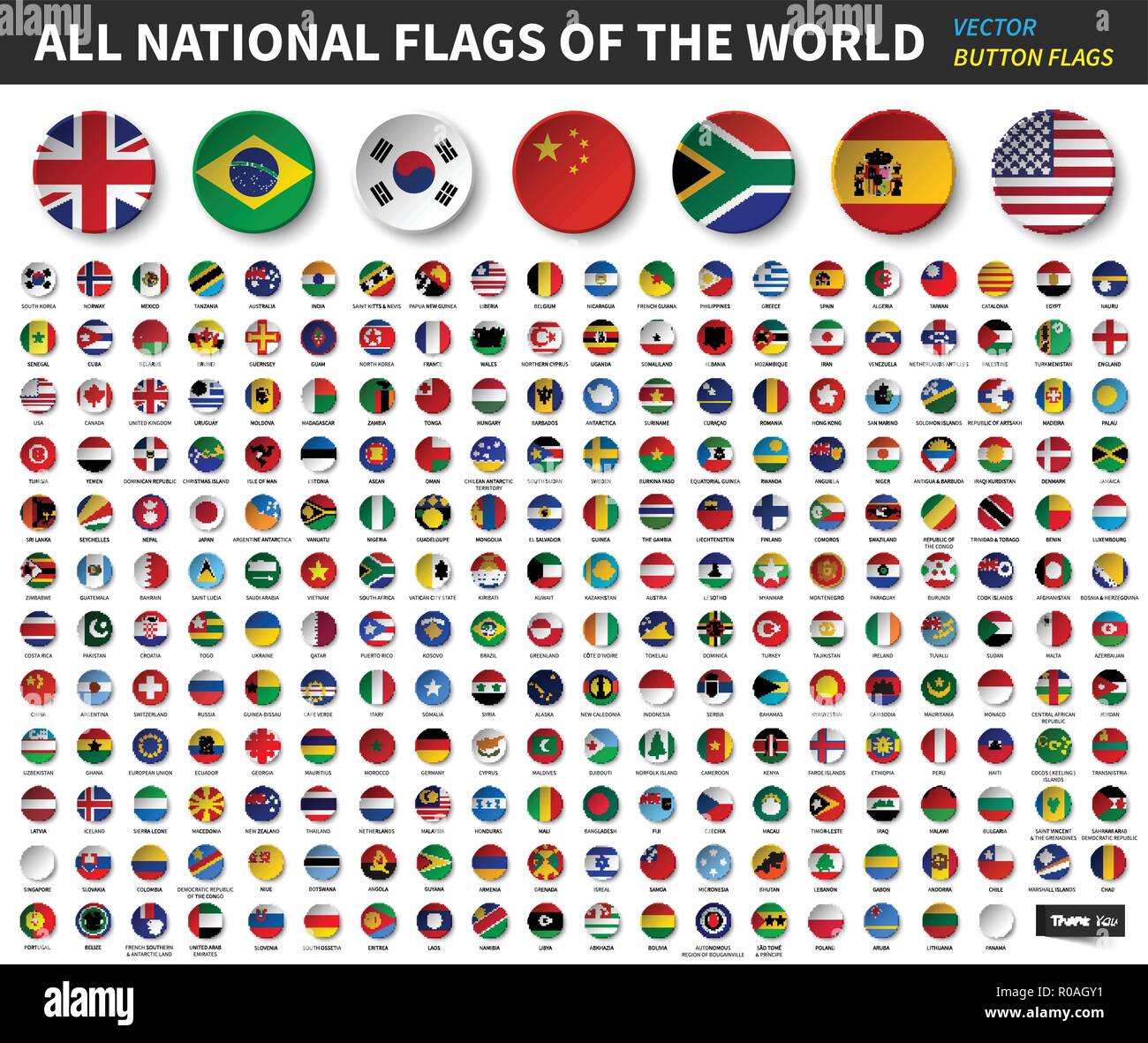 Tous les drapeaux nationaux du monde . Circle design bouton concave . Vecteur d'éléments . Illustration de Vecteur
