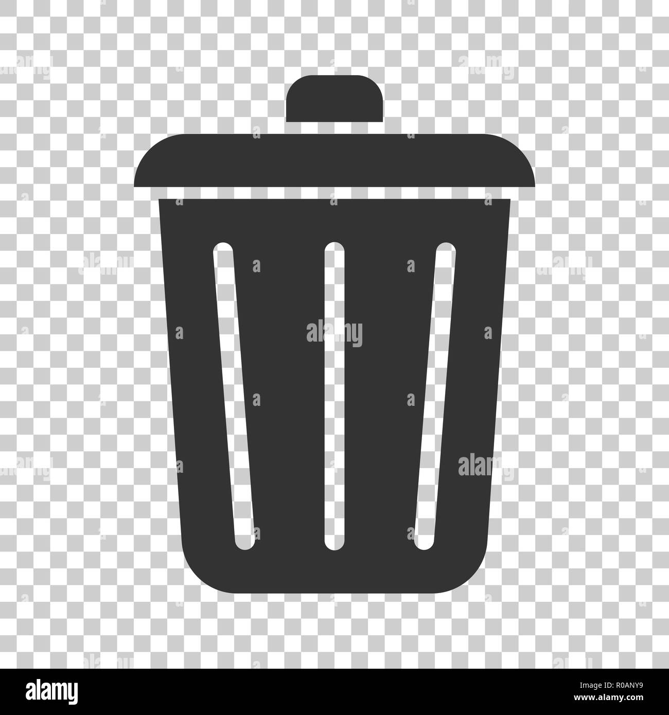 Dans l'icône poubelle poubelle style plat. Corbeille d'illustration vectorielle de godet sur fond isolé. Panier à déchets concept d'entreprise. Illustration de Vecteur