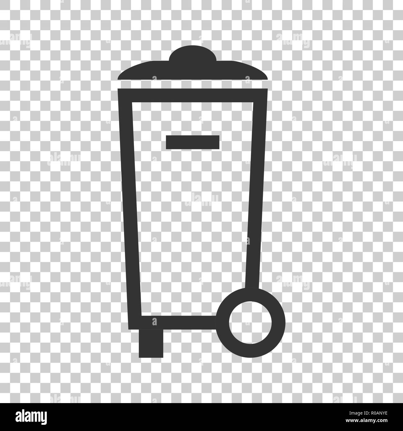 Dans l'icône poubelle poubelle style plat. Corbeille d'illustration vectorielle de godet sur fond isolé. Panier à déchets concept d'entreprise. Illustration de Vecteur