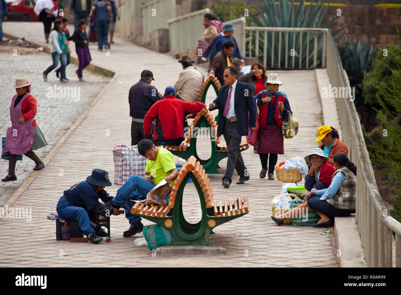 Un jour ordinaire dans Cusco Banque D'Images
