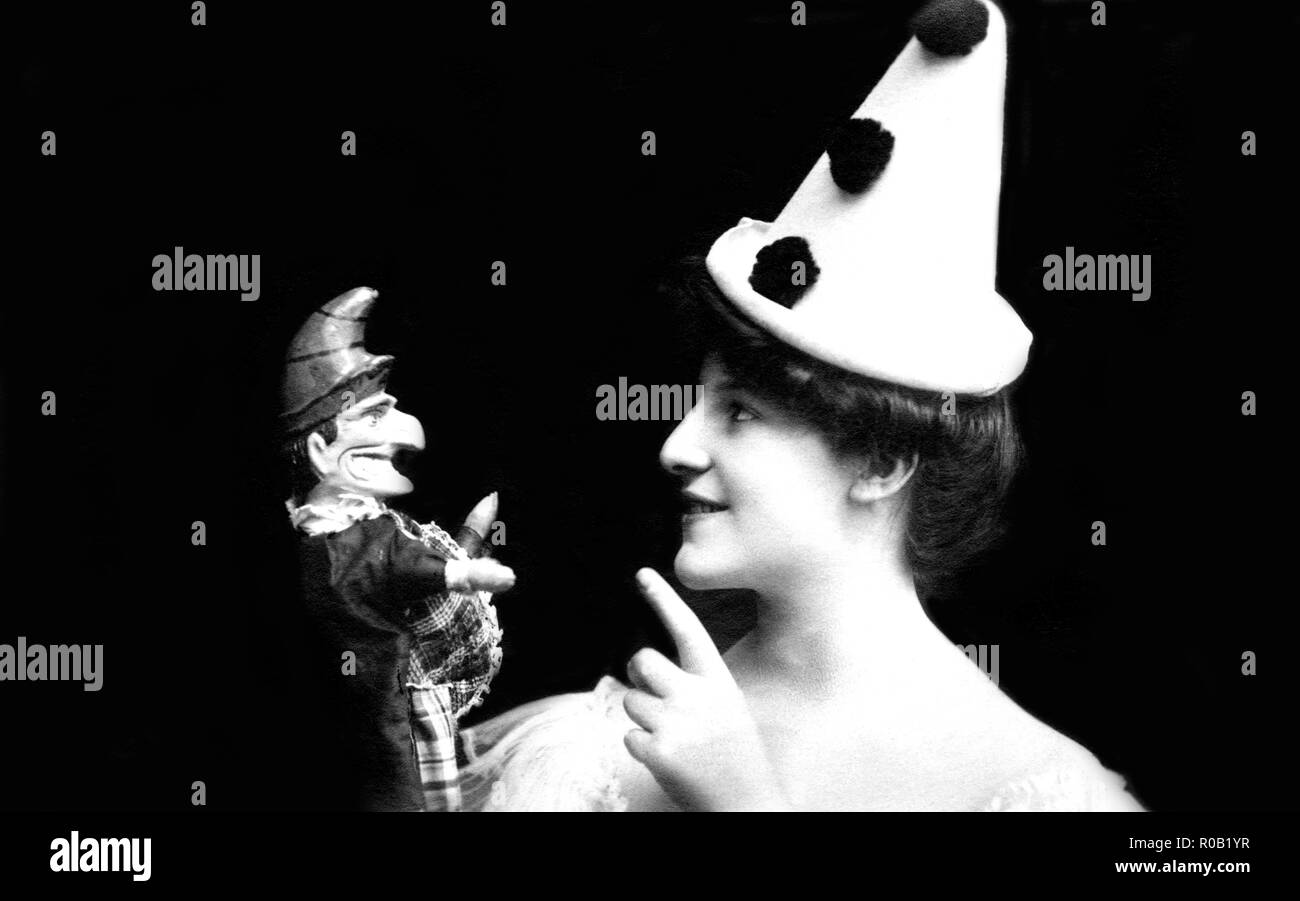 Scène, théâtre, Variété, Kasperle Femme avec Kasper, 1920, Allemagne Banque D'Images