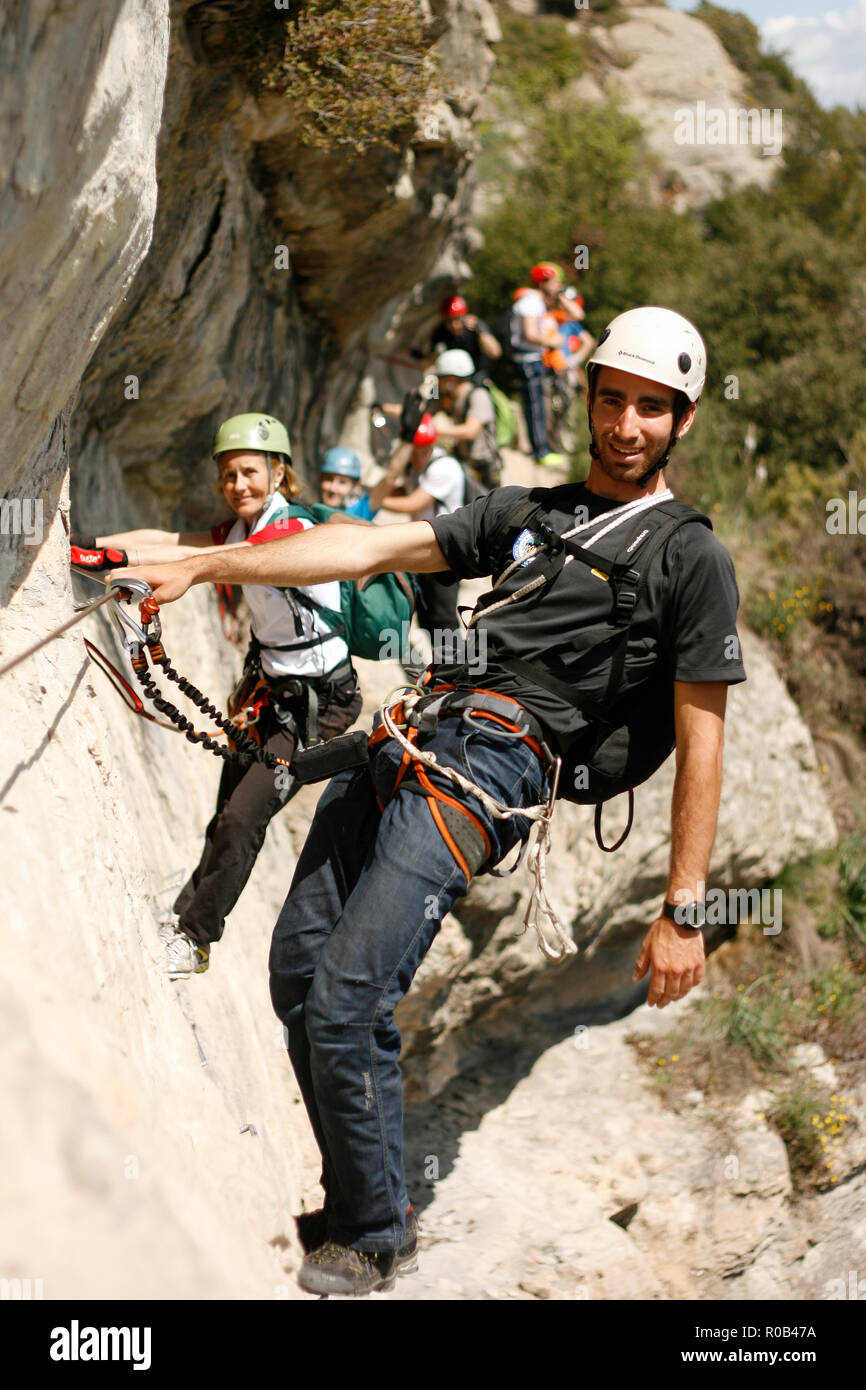 Ferrata. Centelles. Catalunya. Espagne Banque D'Images