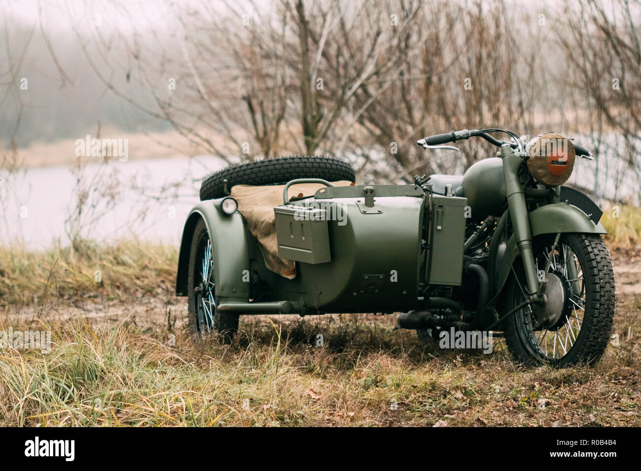 2.La seconde guerre mondiale, avec moto side-car et une mitrailleuse Photo Stock - Alamy