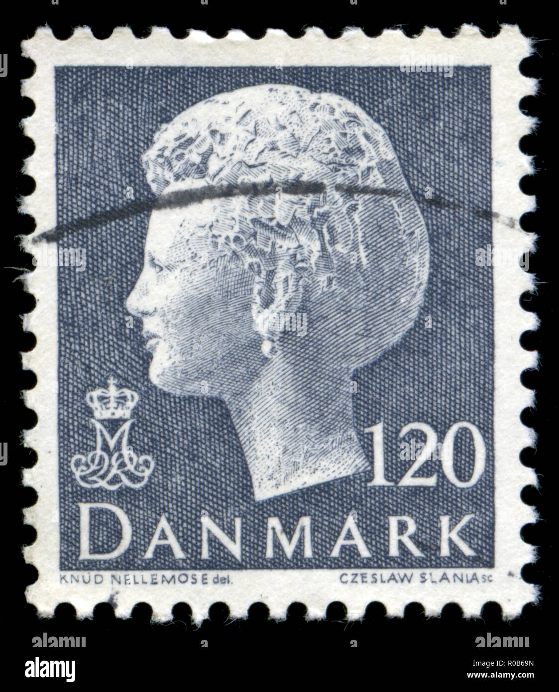 Timbre Cachet du Danemark à la Reine Margrethe II SERIE 1 Banque D'Images