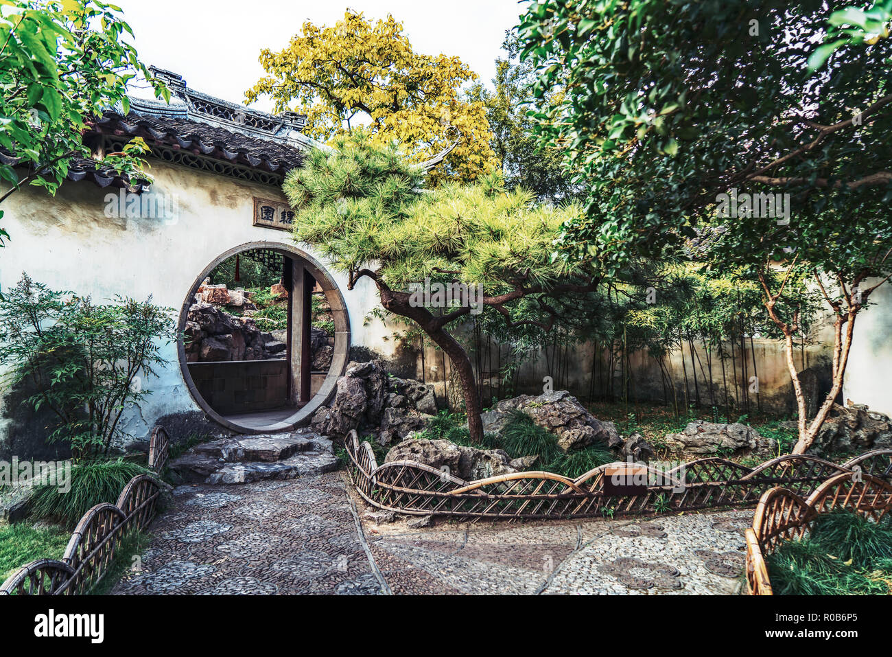 Suzhou garden, architecture traditionnelle Banque D'Images