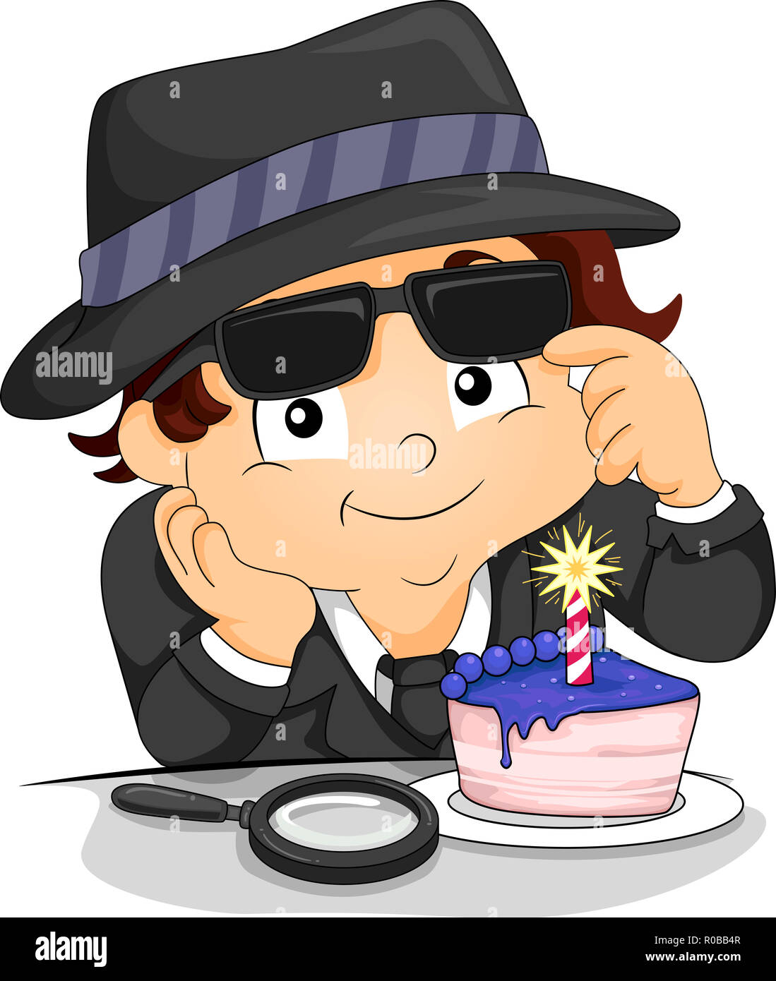 Illustration D Un Agent Secret Kid Garcon Avec Une Tranche De Gateau D Anniversaire Avec Une Bougie Photo Stock Alamy Illustration D Un Agent Secret Kid Garcon Avec Une Tranche De Gateau D Anniversaire Avec Une Bougie Photo Stock Alamy