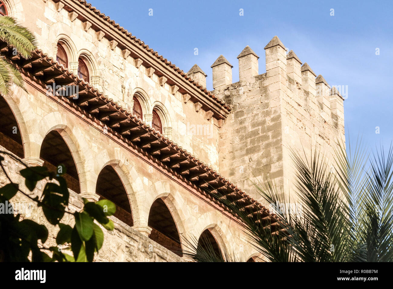 Palacio Real de la Almudaina, Palma de Mallorca, Espagne Palais royal d'Almudaina Banque D'Images