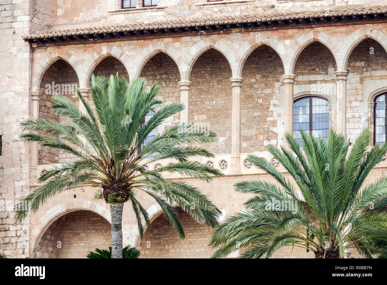 Palacio Real de la Almudaina, Palma de Mallorca, Espagne Palais royal d'Almudaina Banque D'Images