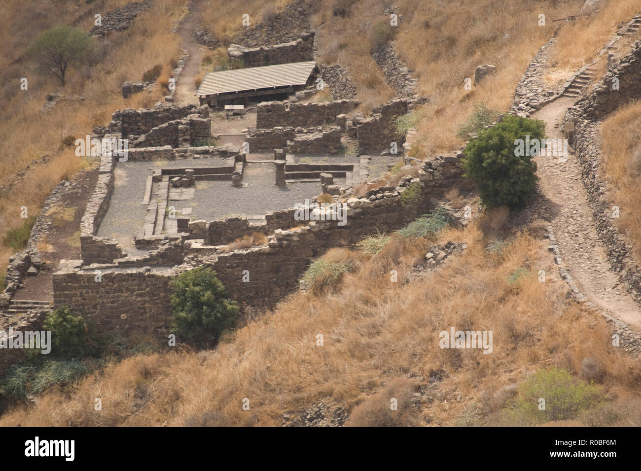 Gamla ancien ville juive sur les hauteurs du Golan. Banque D'Images