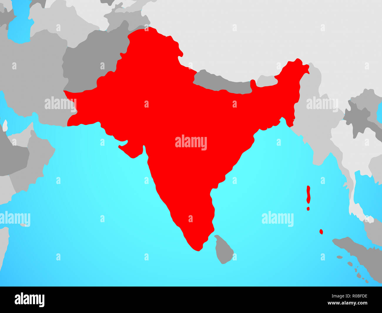 L'Inde britannique sur les politiques. globe bleu 3D illustration. Banque D'Images