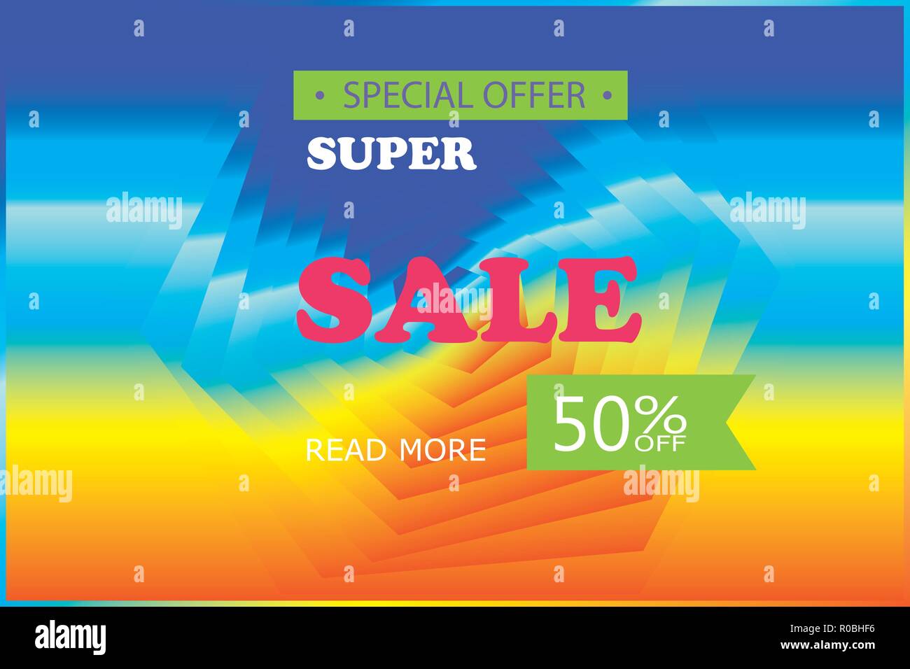 Super Vente de liquidation à 50 off c'est un Hot deal Vente poster un fond coloré. Wow offre spéciale vente poster ou de modèle pour votre marketing ou de campagnes publicitaires. Aussi pour les ventes au détail. Illustration de Vecteur