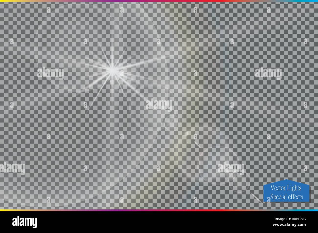 Ensemble d'effet de lumière de bougie étoile éclate avec sparkles isolé sur fond transparent 