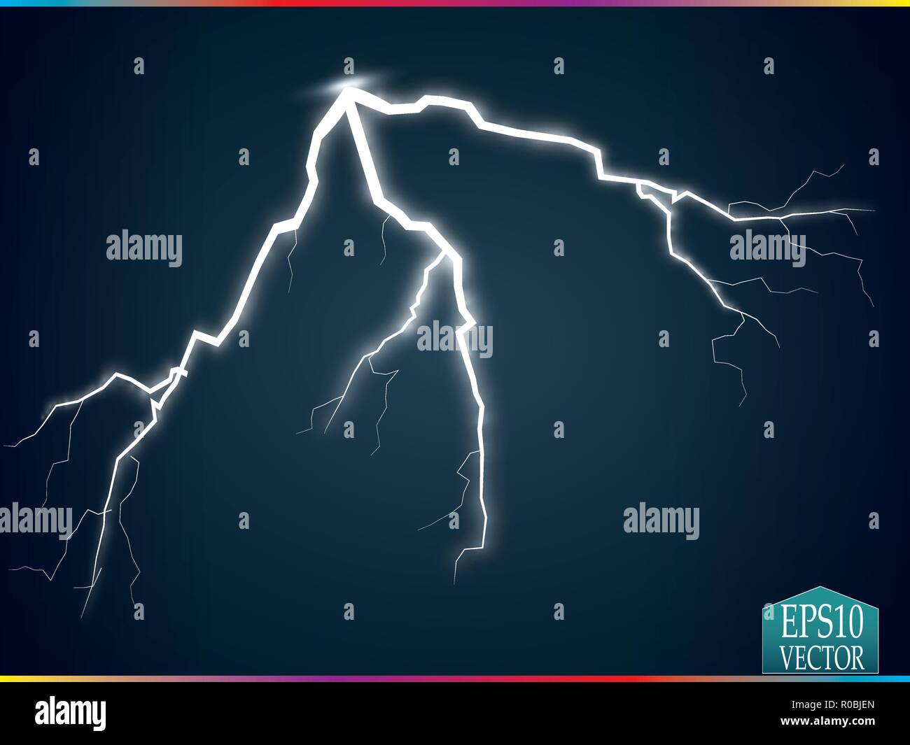 Avec la foudre Orage isolé sur fond transparent. Illustration de Vecteur