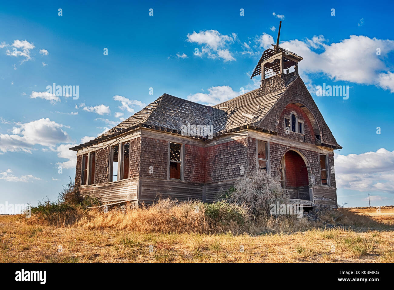 L'ancienne école dans la ville fantôme de Govan, Washington est répandu pour être hanté par des meurtres. Banque D'Images