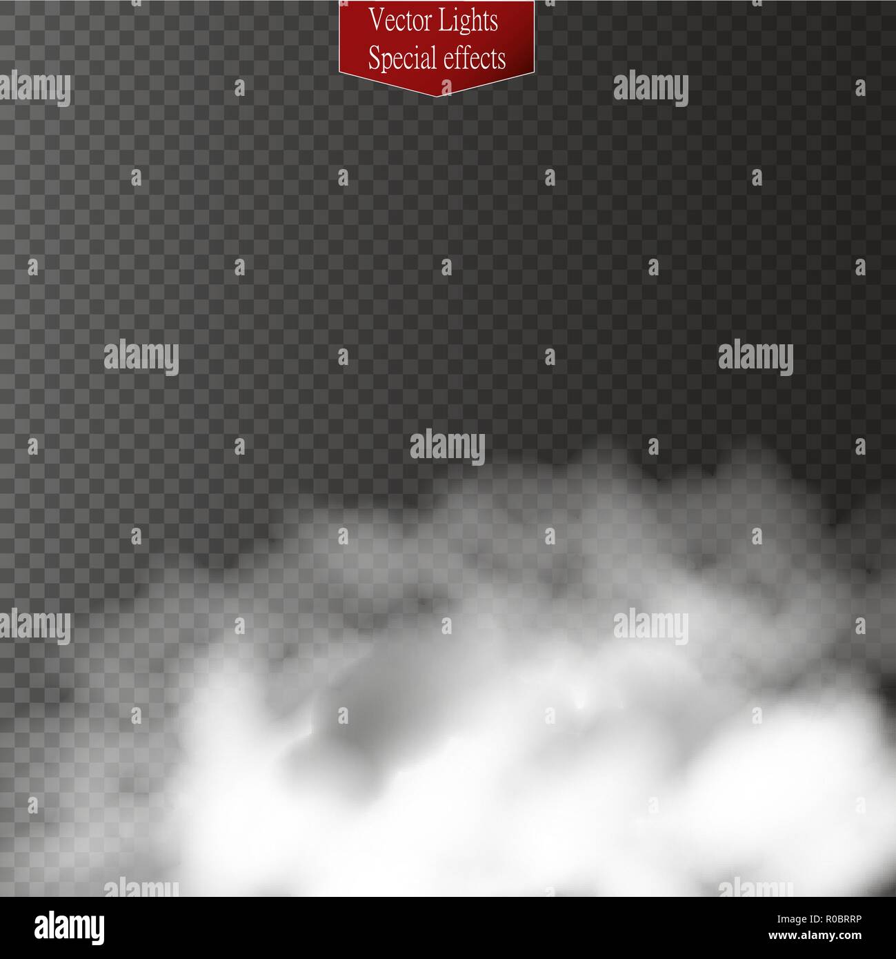 Le brouillard ou la fumée transparent isolés effet spécial. Blanc de nuages, brouillard ou smog arrière-plan. Vector illustration Illustration de Vecteur
