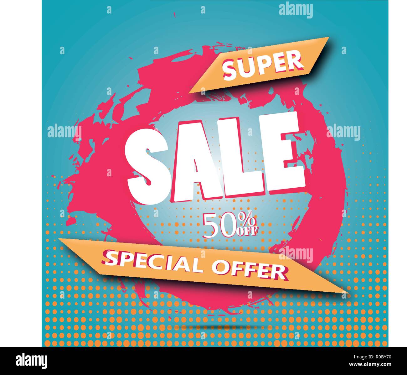 Super vente et l'offre spéciale. 50 off. Vector illustration.couleur de thème. Illustration de Vecteur
