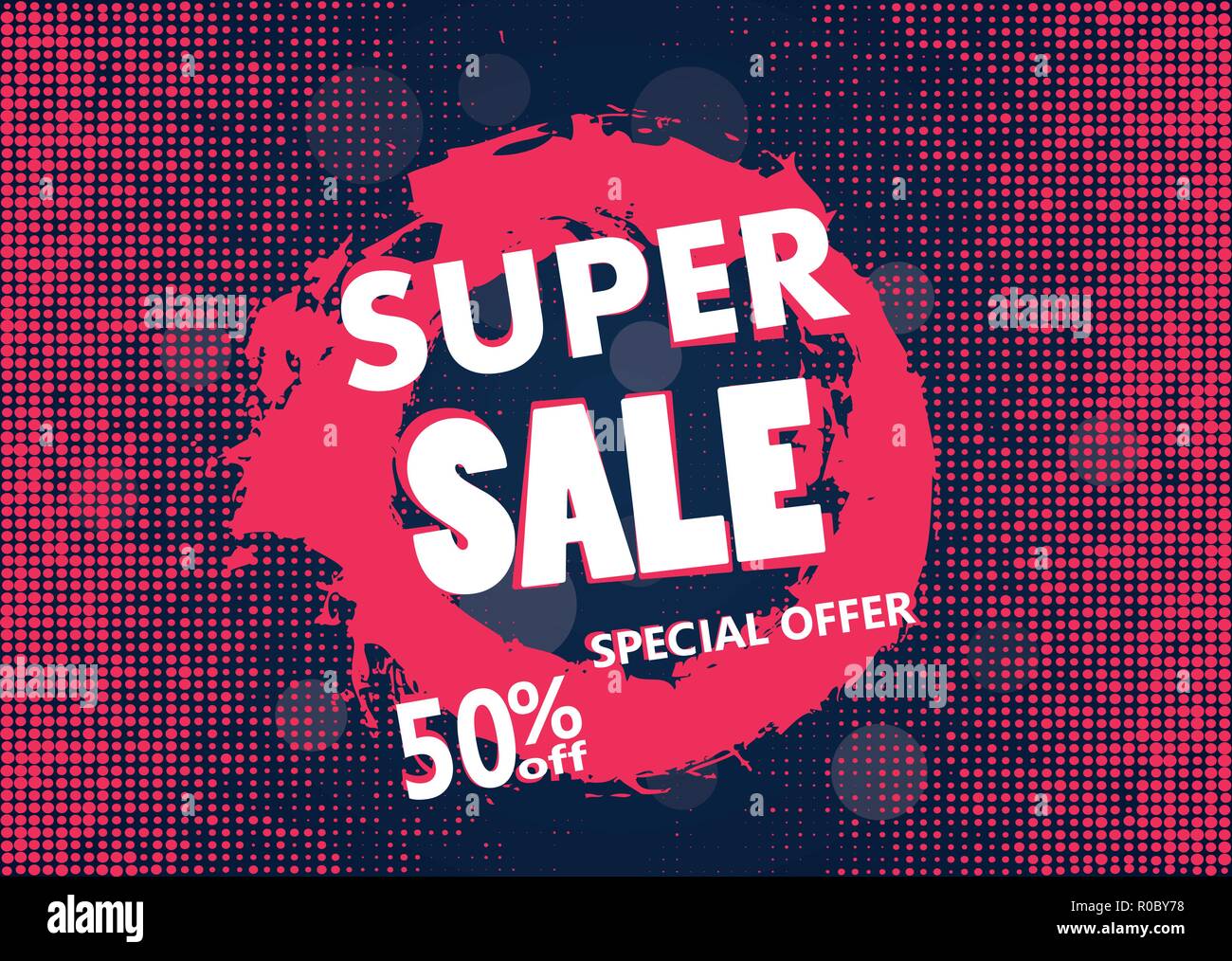 Super vente et l'offre spéciale. 50 off. Vector illustration.couleur de thème. Illustration de Vecteur