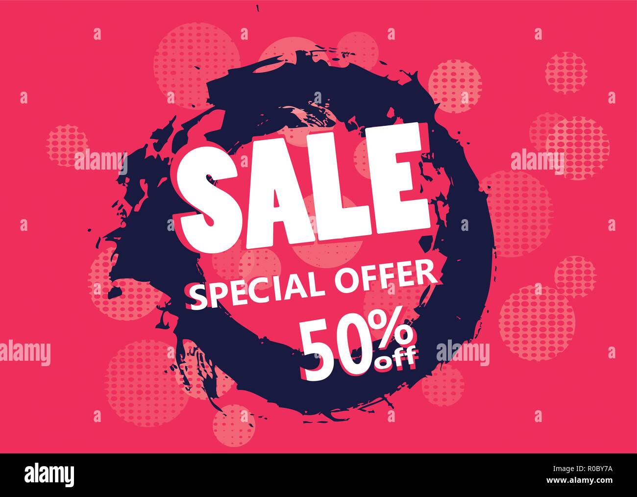 Super vente et l'offre spéciale. 50 off. Vector illustration.couleur de thème. Illustration de Vecteur