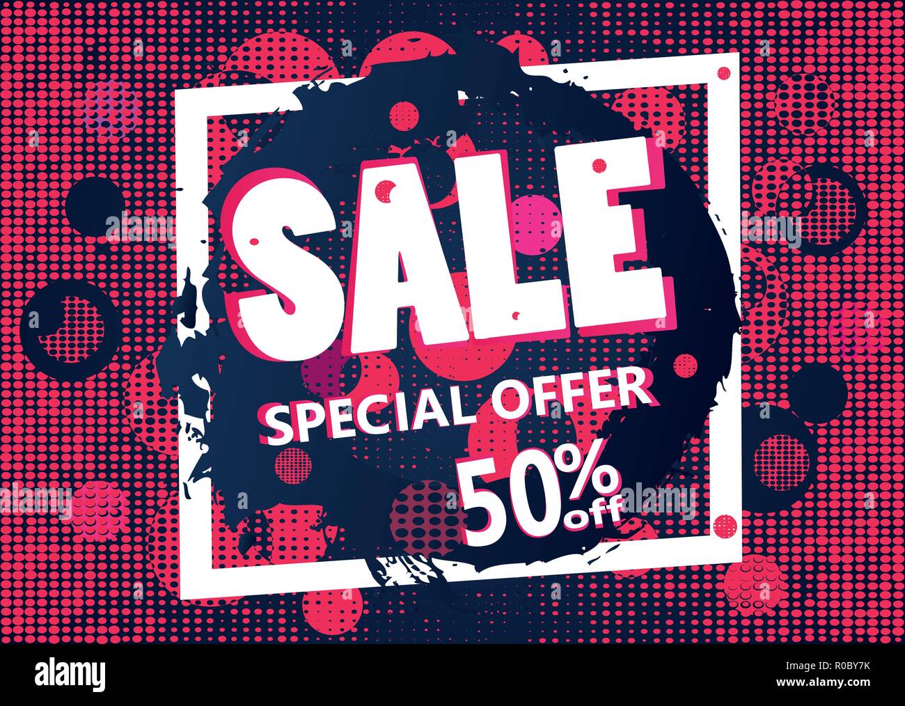 Super vente et l'offre spéciale. 50 off. Vector illustration.couleur de thème. Illustration de Vecteur