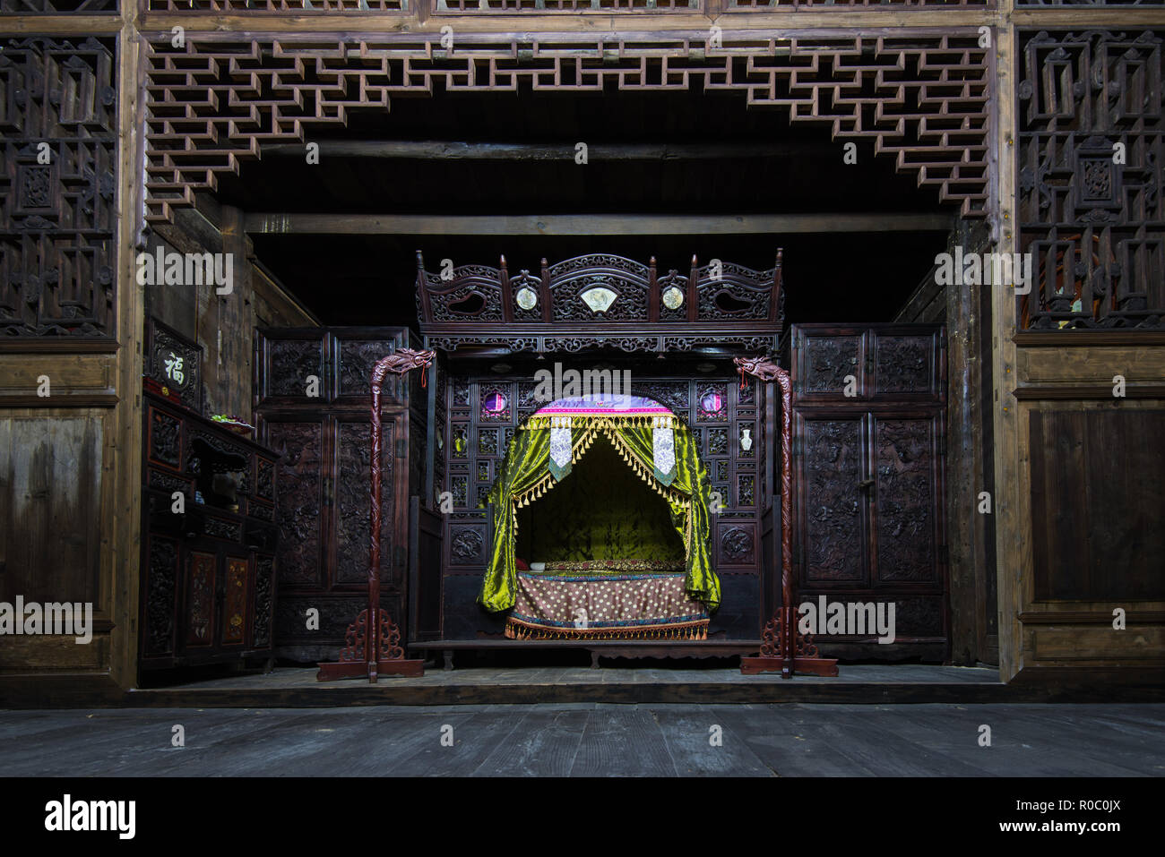 Ancienne chambre Chinoise, Furong, Hunan, Chine Banque D'Images